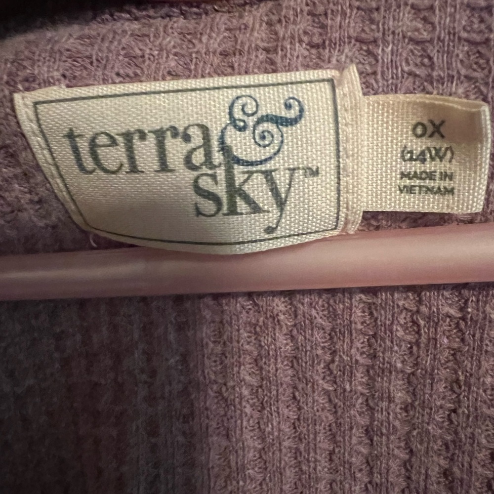 Purple Terra & Sky Waffle Shirt Size 14Wide - Picture 4 of 9